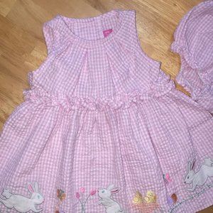 Pink gingham easter dress
